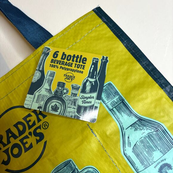 LOT 3x — Trader Joe’s 6 Bottle Wine Drink Beverage Carrier Gift Grocery Tote Bag - Picture 8 of 12